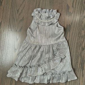 Janie and Jack silver metallic holiday occasion dress toddler